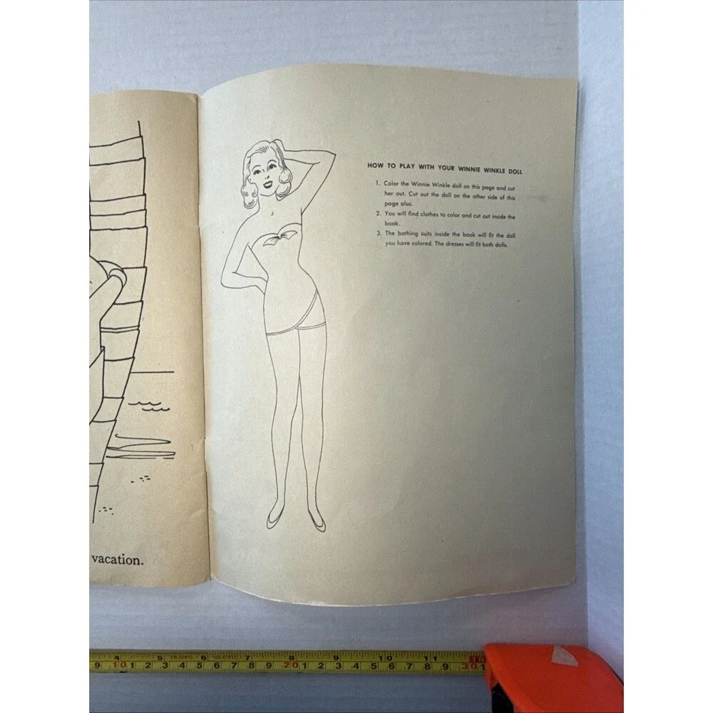 1953 Winnie Winkle Cut-Out Coloring Book Paper Doll Unused Pristine